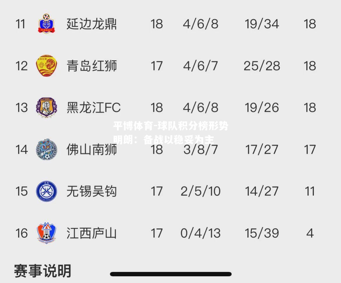 球队积分榜形势明朗：备战以稳妥为主