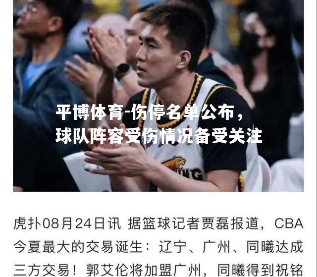 伤停名单公布，球队阵容受伤情况备受关注